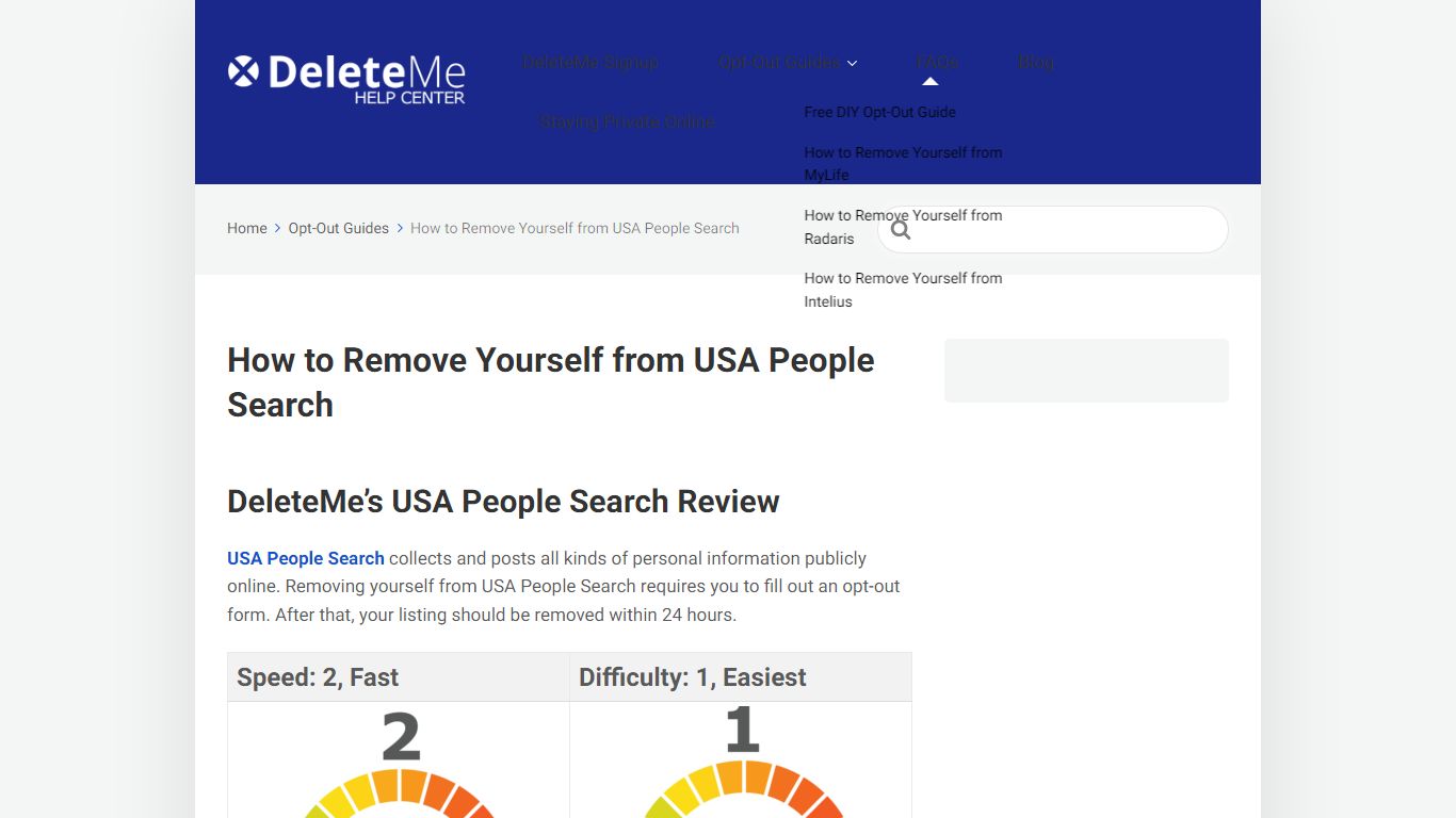 How to Remove Yourself from USA People Search - DeleteMe Help & Support